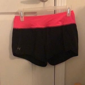 Small black and pink Under Armour running shorts